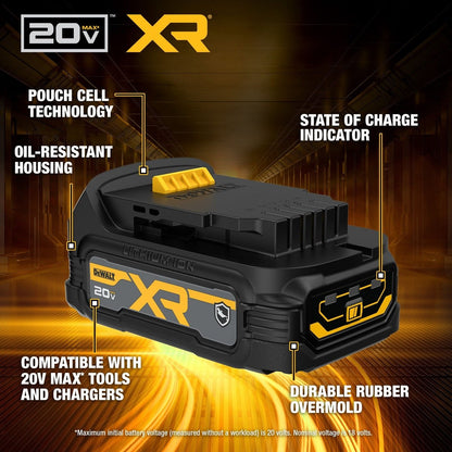 DeWalt DCBP034G 20V MAX* POWERSTACK Oil-Resistant Compact Battery