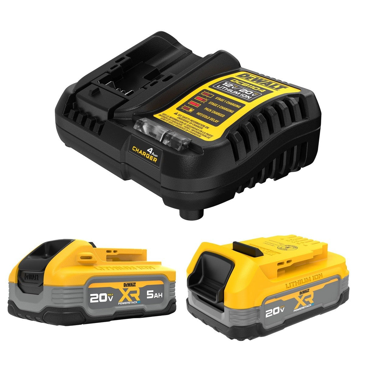 DeWalt DCBP315-2C PowerStack Compact Battery + 5ah Battery Starter Kit