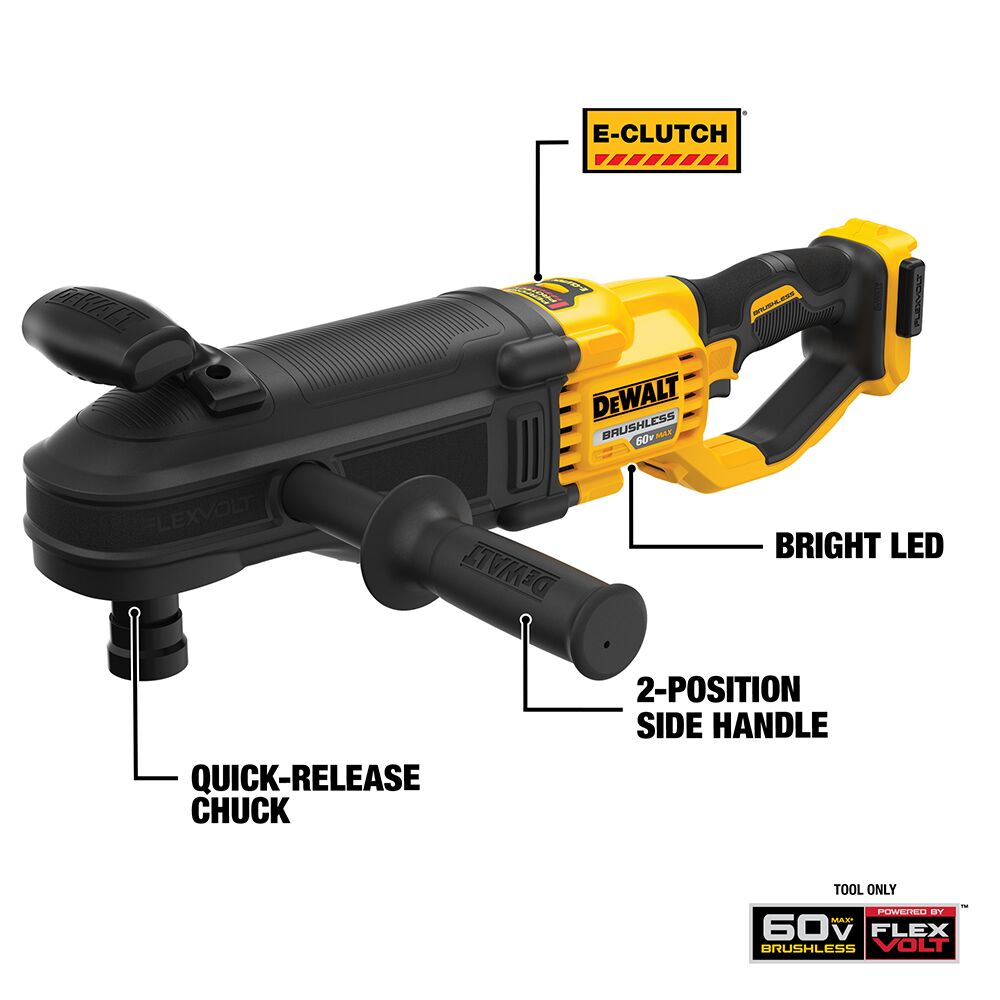 DeWalt DCD471B 60V MAX* 7/16" Brushless Cordless Quick-Change Stud and Joist Drill With E-Clutch System (Tool Only)