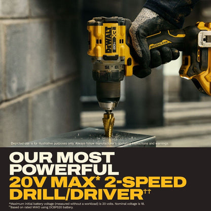 DeWalt DCD801H1 20V MAX XR 1-2" Brushless Cordless Drill Driver Kit with 5Ah POWERSTACK Battery (1 Battery)