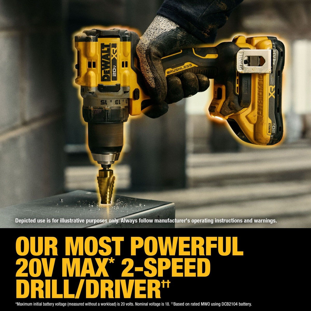 DeWalt DCD801QQ2 20V MAX XR Brushless Cordless 1/2 in. Drill/Driver Kit with POWERPACK Batteries