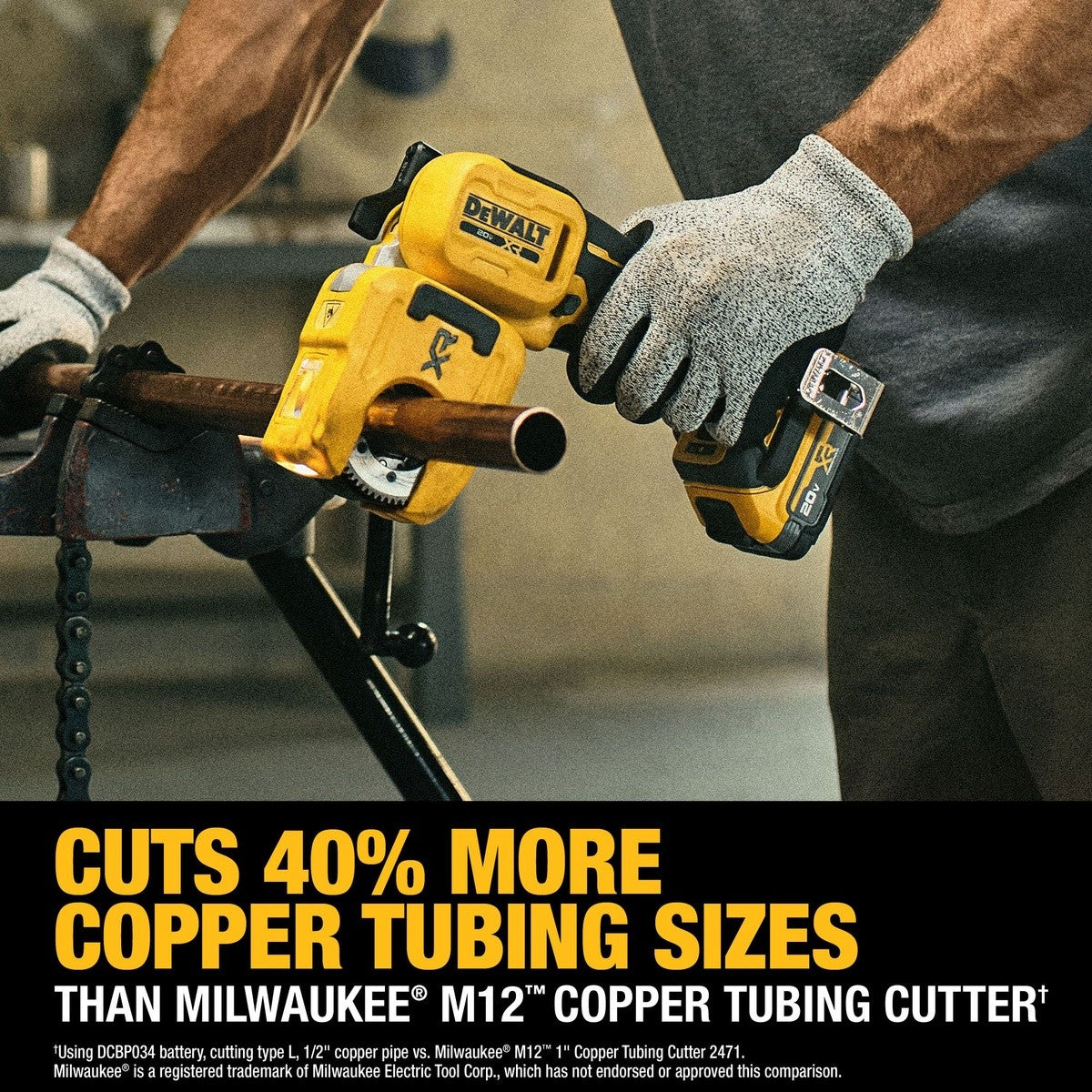 DeWalt DCE154E1 20V MAX XR 1-1/4" Copper Tubing Cutter Kit