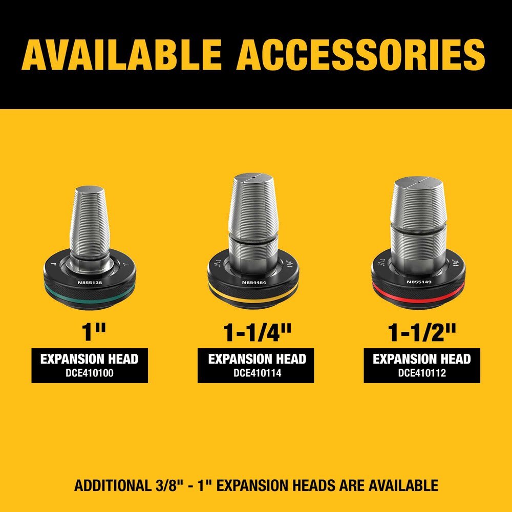 DeWalt DCE410P1 20V Max*XR Pex Expander Kit , with 1",1-1/4",1-1/2" Expander Heads , DCB205 Battery , Charger , Case