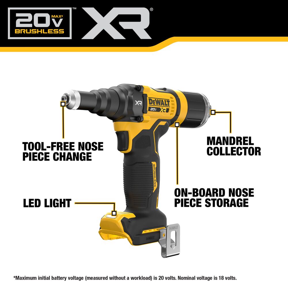 DeWalt DCF403B 20V MAX XR Brushless Cordless 3/16" Rivet Tool (Tool Only)