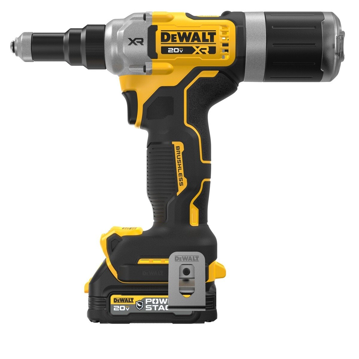 DeWalt DCF414GE2 20V MAX* XR Brushless Cordless 1/4" Rivet Tool Kit with POWERSTACK