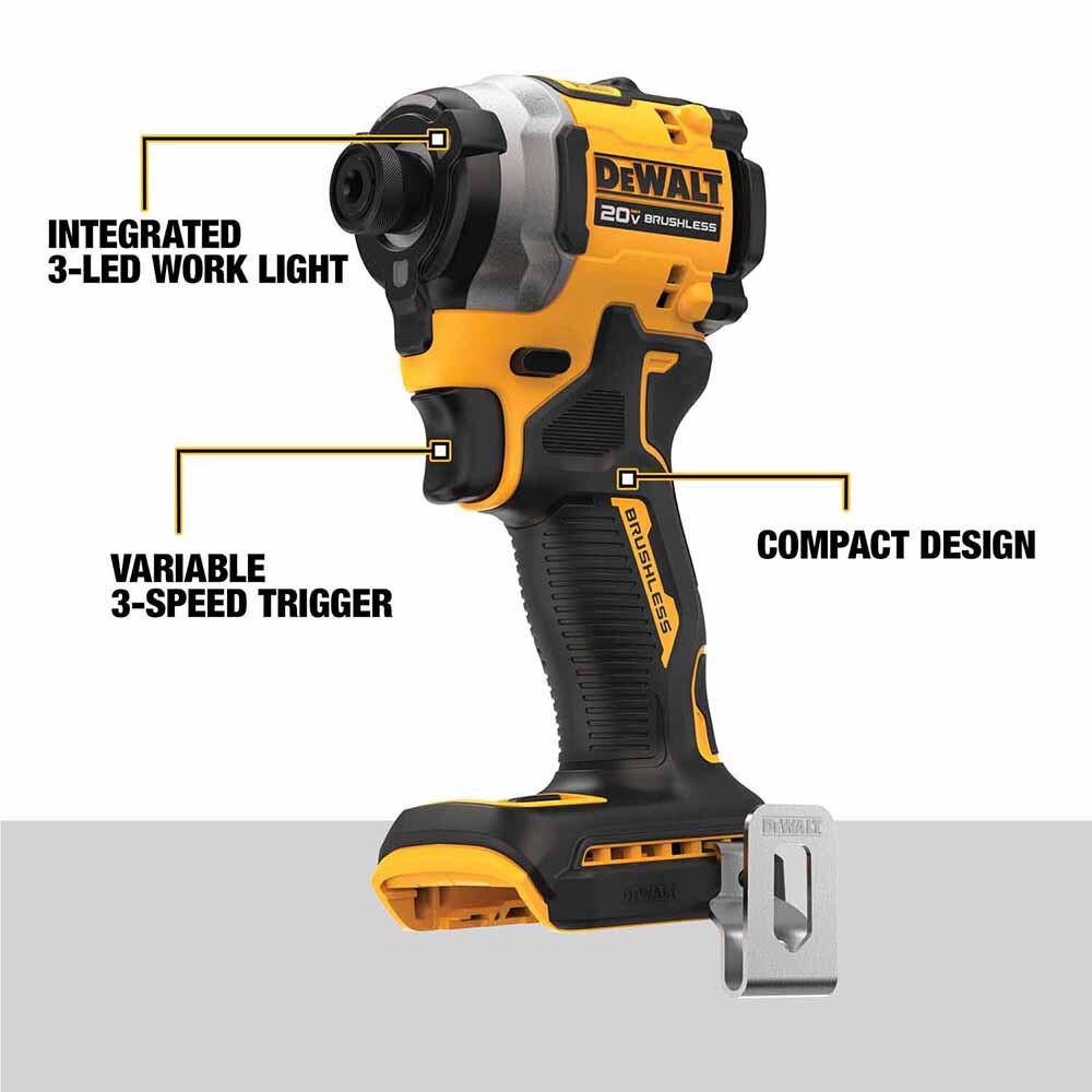 DeWalt DCF850E1 20V Max Atomic 1/4" Brushless Cordless 3-Speed Impact Driver Kit