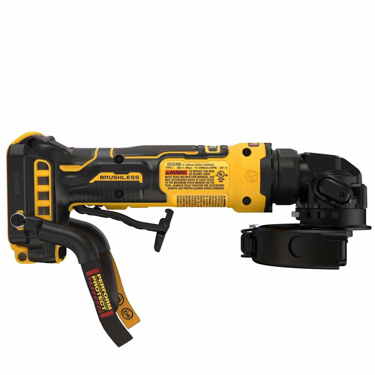 DeWalt DCG400BLR ATOMIC 20V MAX* 4 in. Angle Grinder with Lanyard Ready Attachment Point (Tool Only)