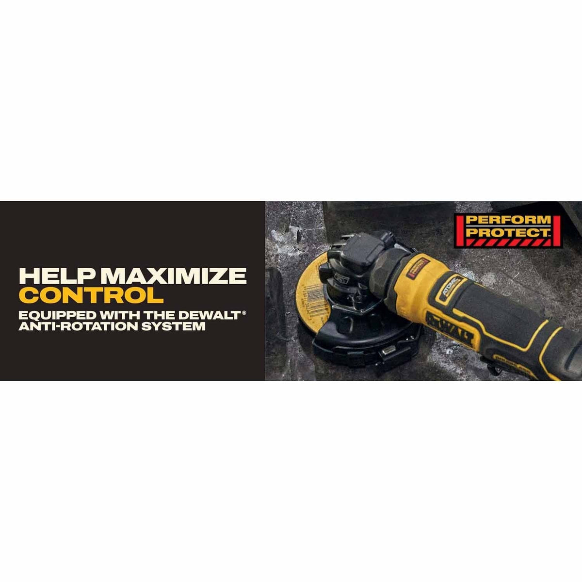 DeWalt DCG400BLR ATOMIC 20V MAX* 4 in. Angle Grinder with Lanyard Ready Attachment Point (Tool Only)