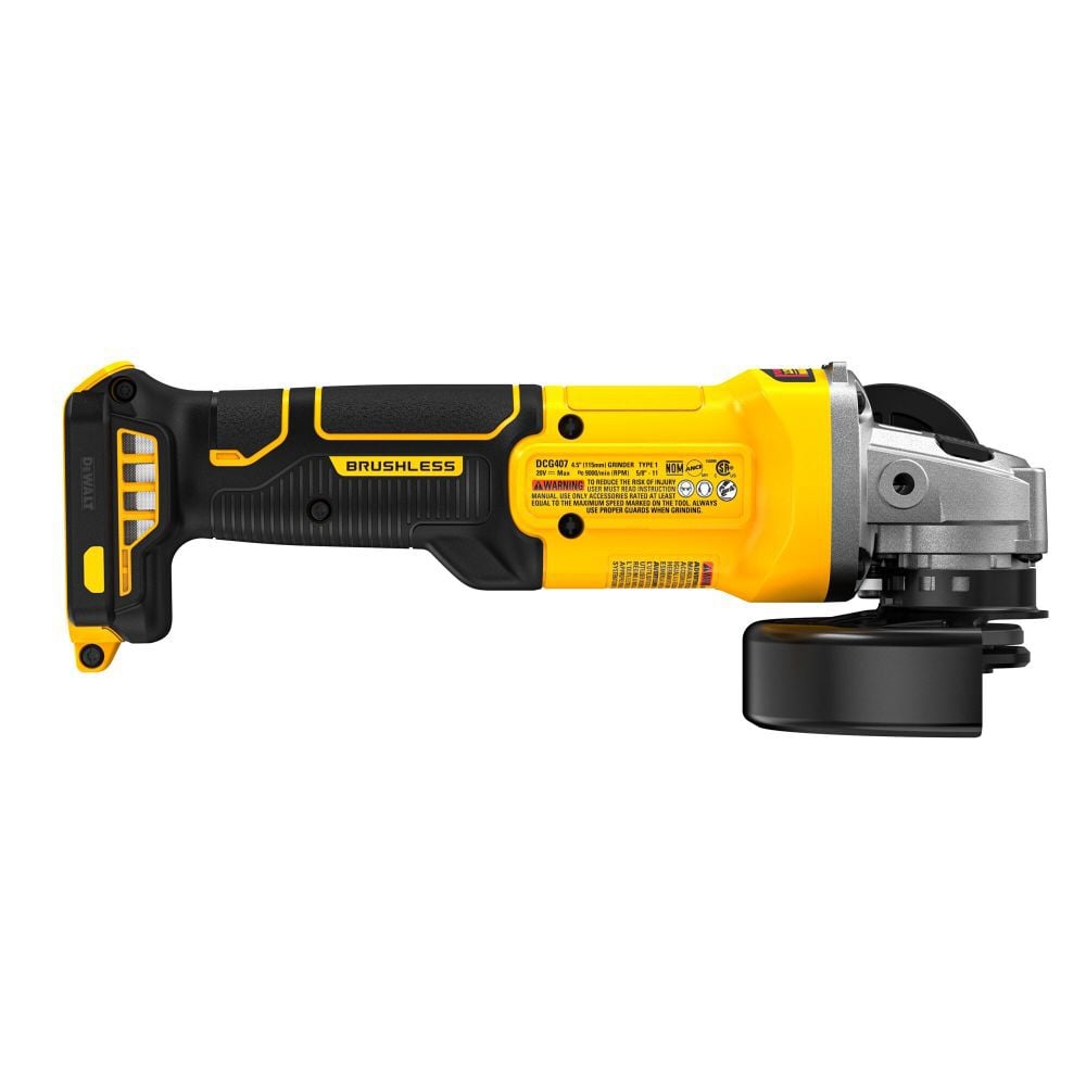 DeWalt DCG407B 20V MAX Brushless Cordless 4 1/2 in. Slide-Switch Grinder (Tool Only)
