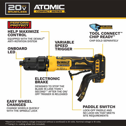 DeWalt DCG420BLR 20V MAX* ATOMIC Die Grinder with Lanyard Ready Attachment Point (Tool Only)