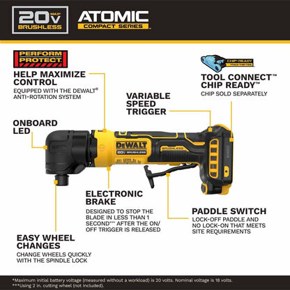 DeWalt DCG422B 20V MAX* ATOMIC Right Angle Die Grinder (Tool Only)
