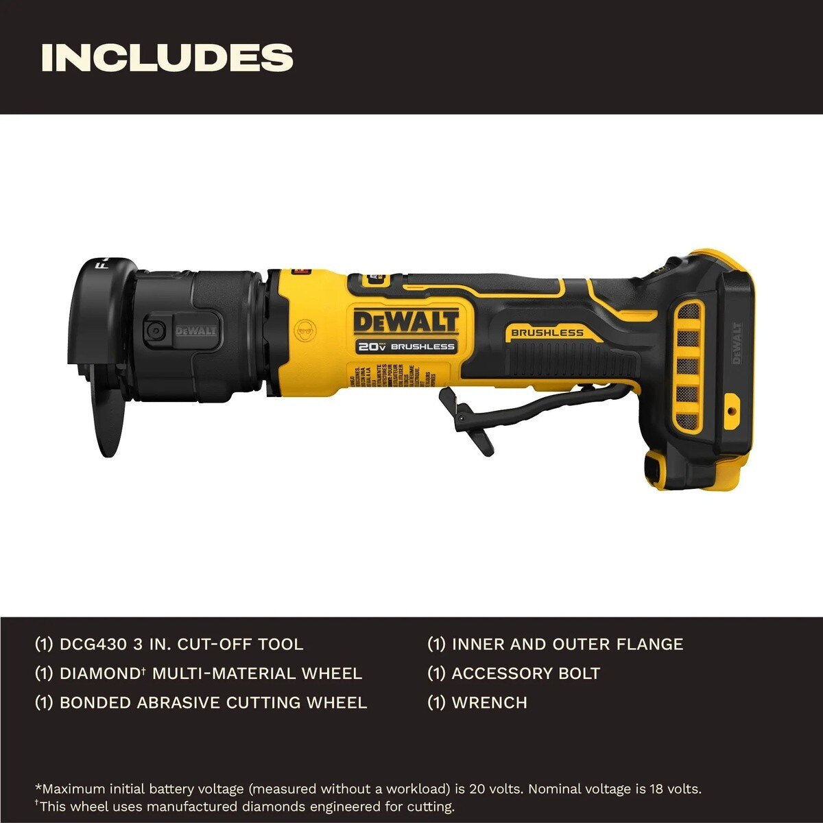 DeWalt DCG430B 20V MAX ATOMIC 3" Brushless Cordless Cut-Off Tool Tool Only