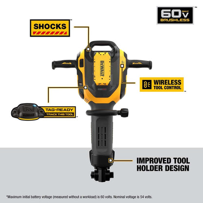 DeWalt DCH966Z2 60V MAX* Cordless Brushless 1-1/8" x 39.5" Rotary Hammer Drill Kit
