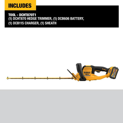 DeWalt DCHT870T1 60V MAX* 26 in. Brushless Cordless Hedge Trimmer Kit