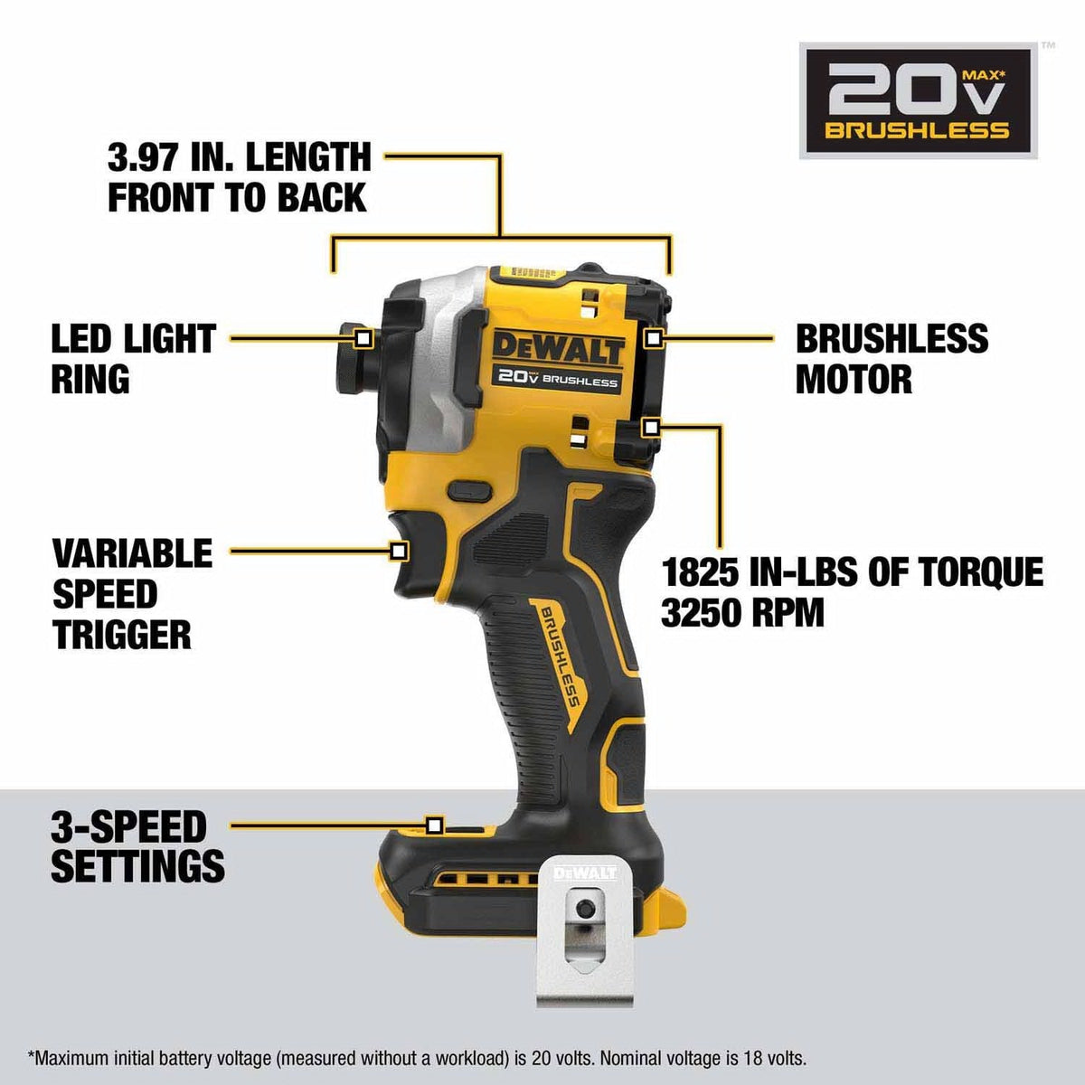 DeWalt DCK200D1P1 20V MAX 2-Tool Hammer Drill/Impact Combo Kit