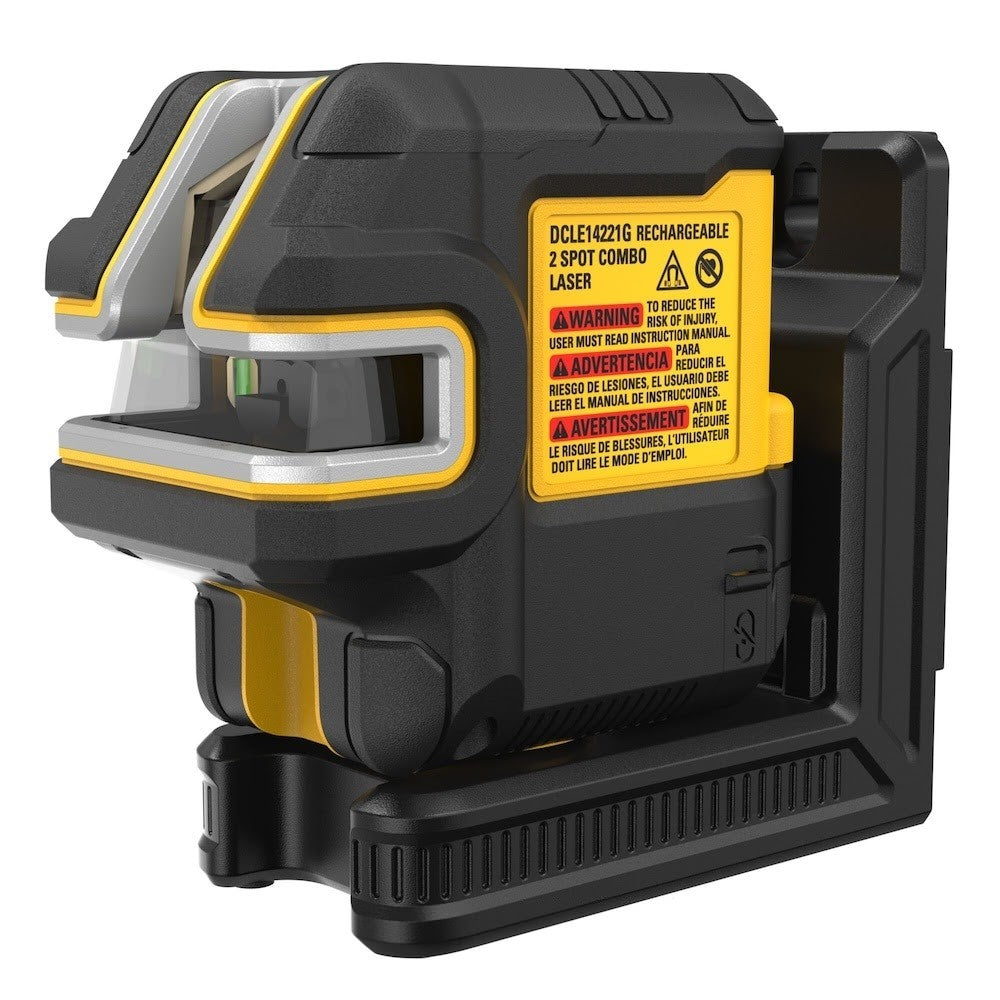 DeWalt DCLE14221GB 150' Green Crossline and 2-Spot Laser Level with USB-C Charger