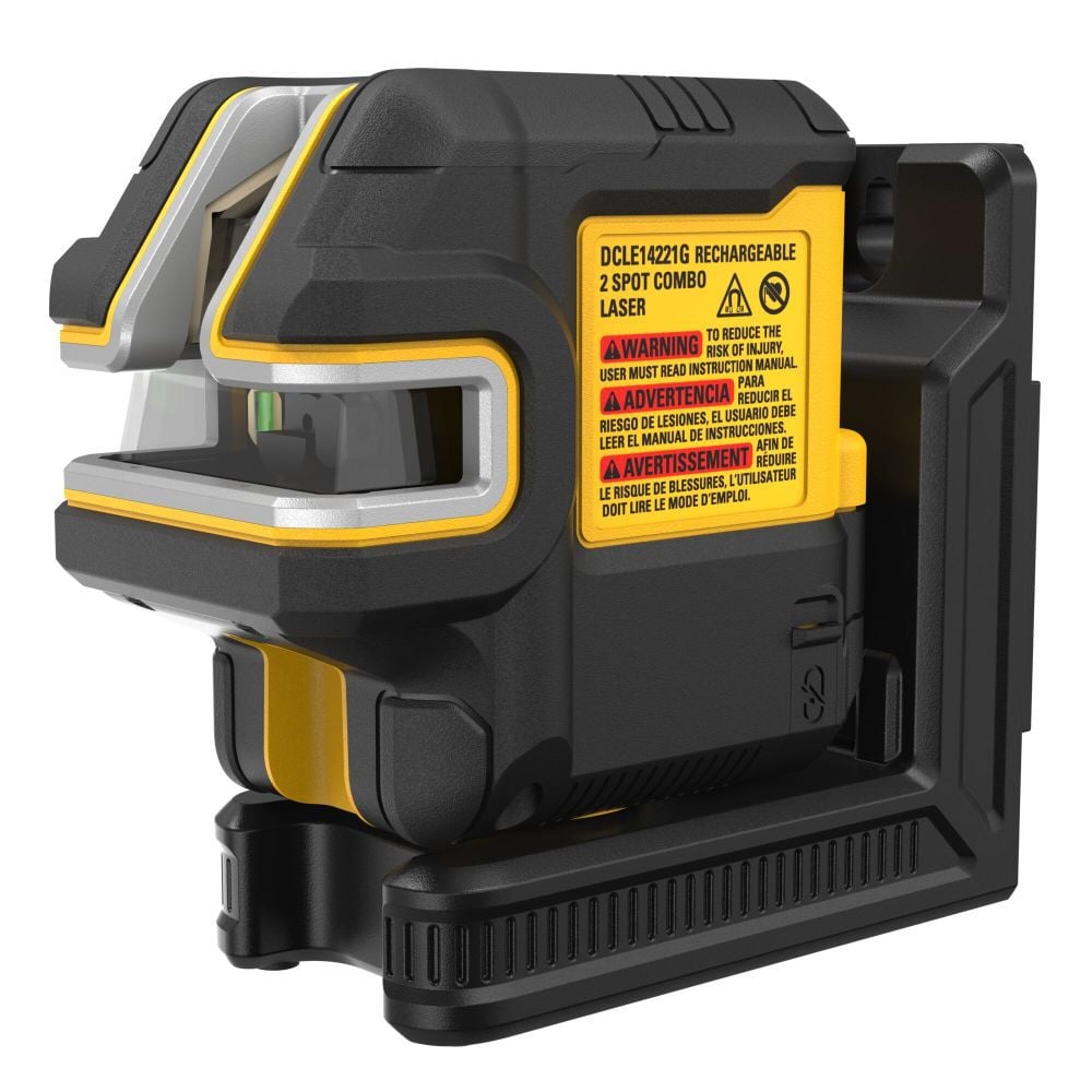 DeWalt  DCLE14221G USB Rechargeable Green 2 Spot and Cross Line Laser Kit