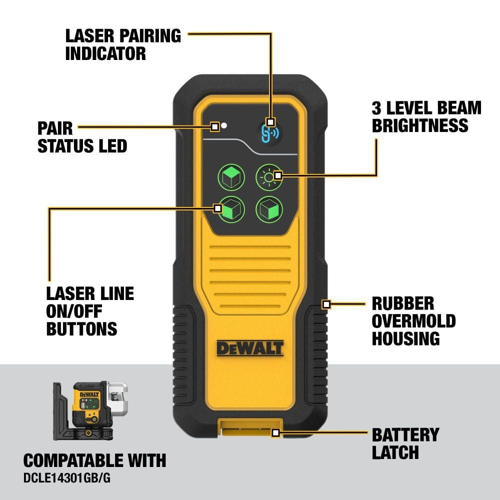 DeWalt  DCLEAUSBRC3 Remote Control for USB DCLE14301G/GB Green 3X180Line Laser