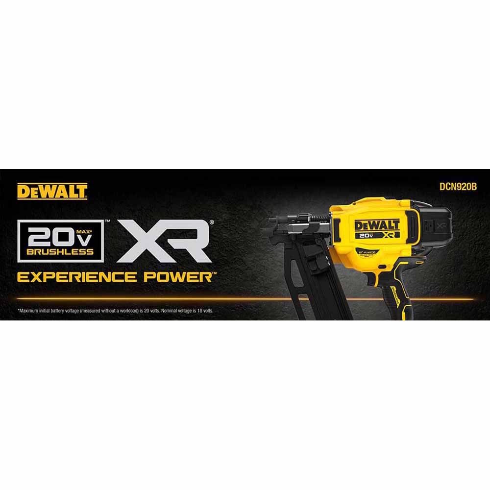 DeWalt DCN920B 20V MAX XR  Brushless Cordless 21 Degree  Plastic Collated Framing Nailer (Tool Only)