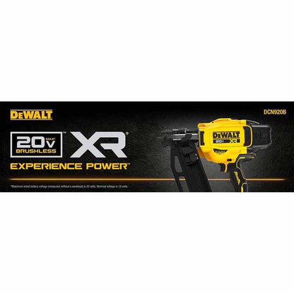 DeWalt DCN920B 20V MAX XR  Brushless Cordless 21 Degree  Plastic Collated Framing Nailer (Tool Only)