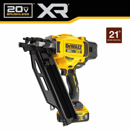 DeWalt DCN920P1 20V MAX XR Brushless Cordless 21 Degree Plastic Collated Framing Nailer Kit