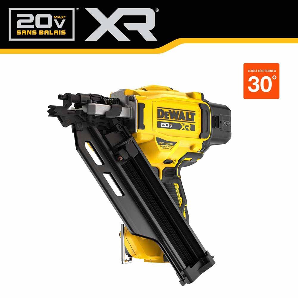DeWalt DCN930B 20V MAX XR Brushless Cordless 30 Degree Paper Collated Framing Nailer (Tool Only)