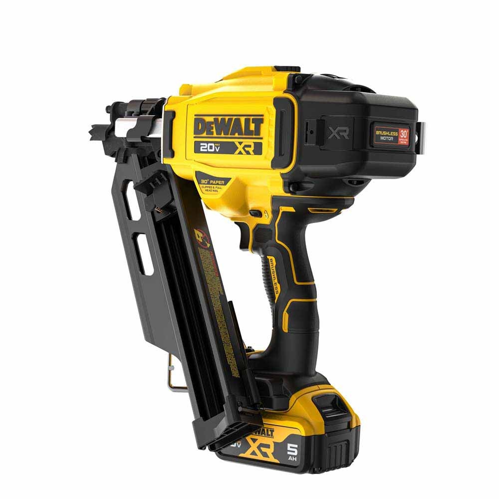 DeWalt DCN930P1 20V MAX XR Brushless Cordless 30 Degree Paper Tape Framing Nailer Kit