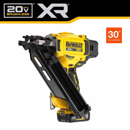DeWalt DCN930P1 20V MAX XR Brushless Cordless 30 Degree Paper Tape Framing Nailer Kit
