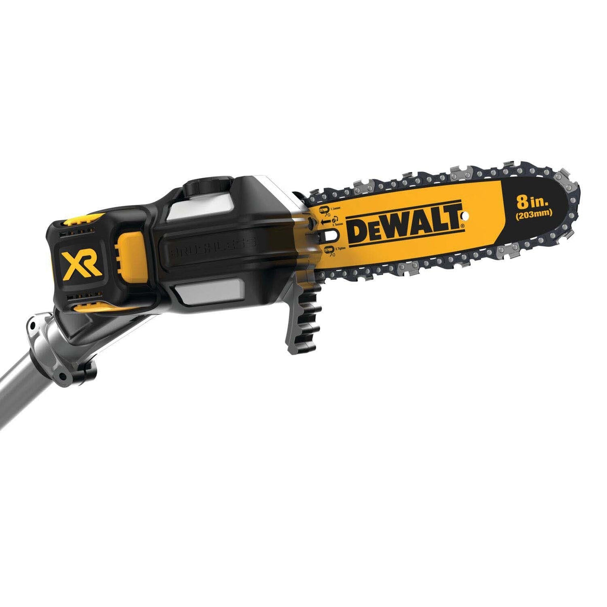 DeWalt DCPS620P1 20V MAX XR Brushless Cordless Pole Saw Kit with 8" Bar and Chain (5Ah Battery and Charger)