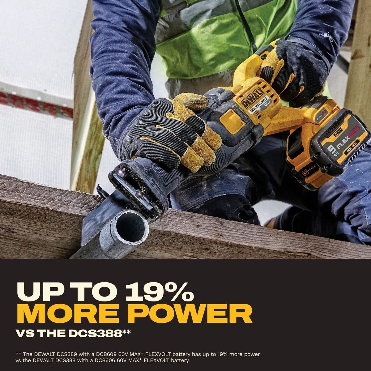 DeWalt DCS301X1 60V MAX Brushless Cordless Reciprocating Saw Kit with 9.0Ah FLEXVOLT Battery and Charger (1 Kit)