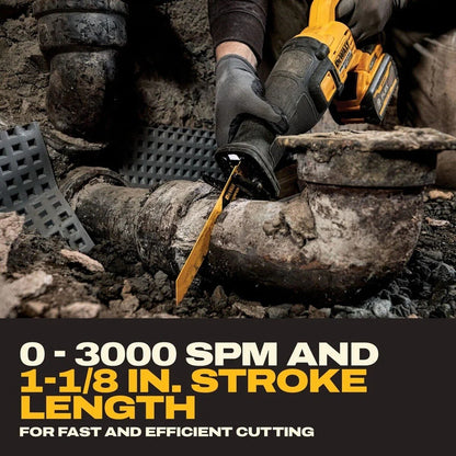 DeWalt DCS301X1 60V MAX Brushless Cordless Reciprocating Saw Kit with 9.0Ah FLEXVOLT Battery and Charger (1 Kit)