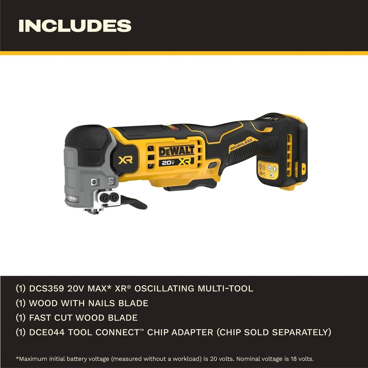 DeWalt DCS359B 20V MAX XR Brushless Oscillating Multi Tool with Quick Change Blades (Tool Only)