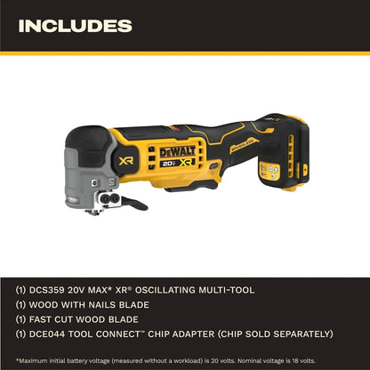 DeWalt DCS359B 20V MAX XR Brushless Oscillating Multi Tool with Quick Change Blades (Tool Only)