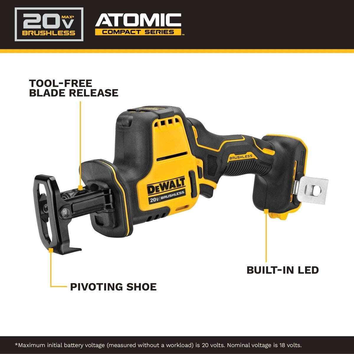 DeWalt DCS369E1 Atomic 20V Max One Handed Reciprocating Saw with Powerstack Battery
