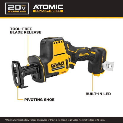 DeWalt DCS369E1 Atomic 20V Max One Handed Reciprocating Saw with Powerstack Battery