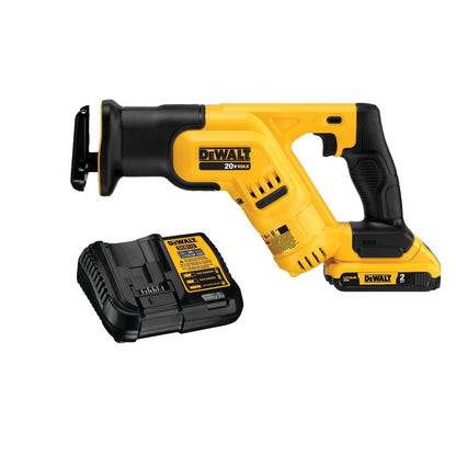 DeWalt DCS387D1 20V Max Lithium Ion Cordless Reciprocating Saw Kit, Compact, 2-Amp Hour