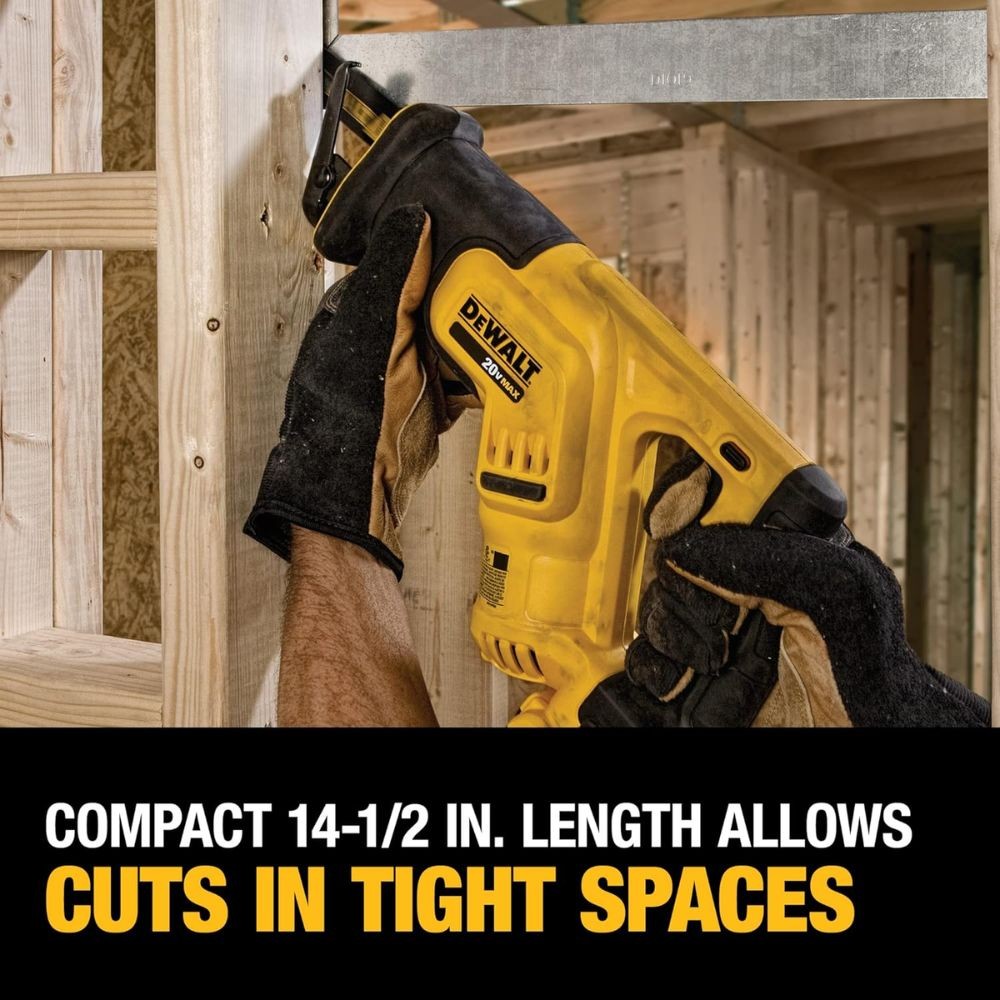 DeWalt DCS387D1 20V Max Lithium Ion Cordless Reciprocating Saw Kit, Compact, 2-Amp Hour