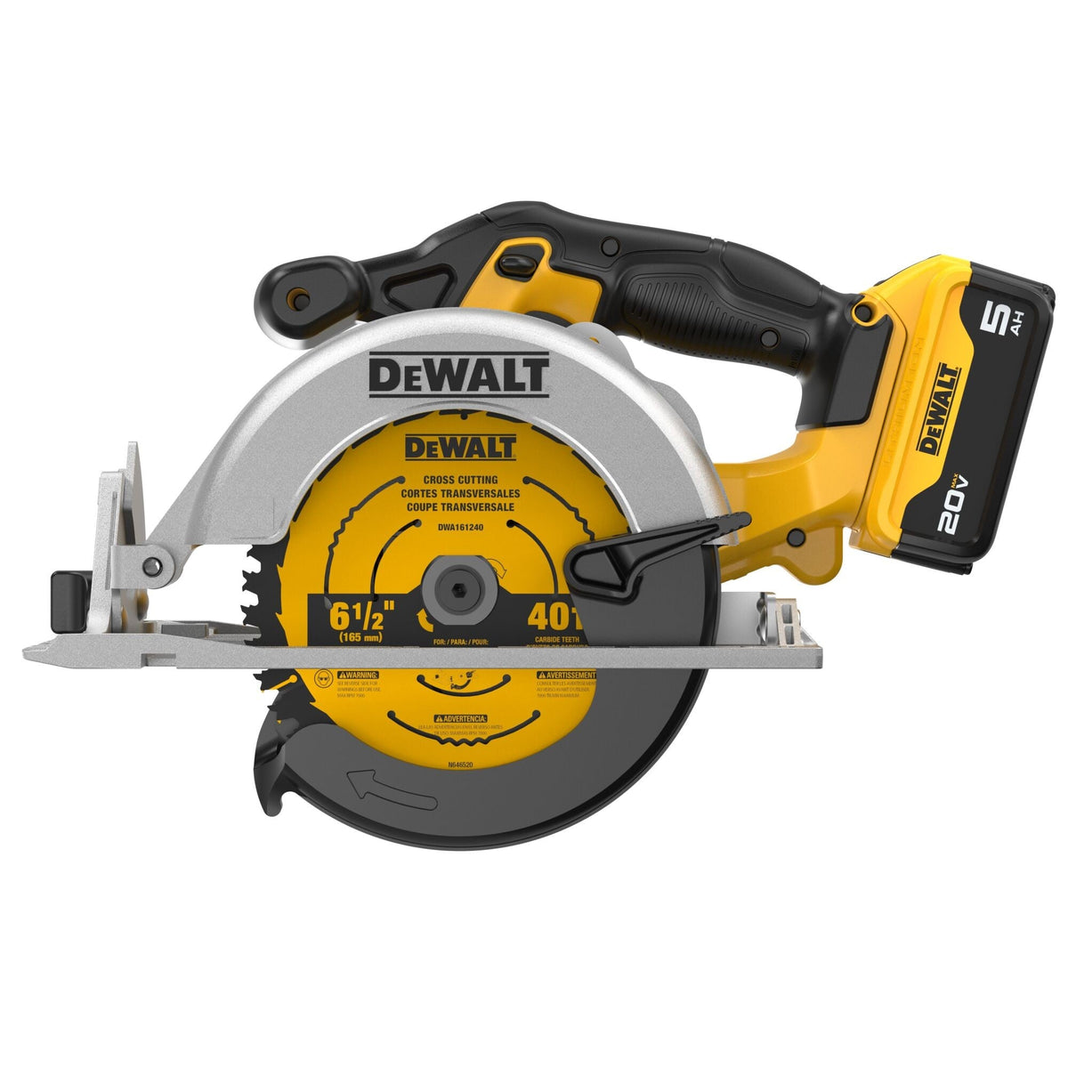 DeWalt DCS391P1 20V Max Li Ion 6-1/2" Circular Saw Kit (5.0 Ah) 5/8"Arbor