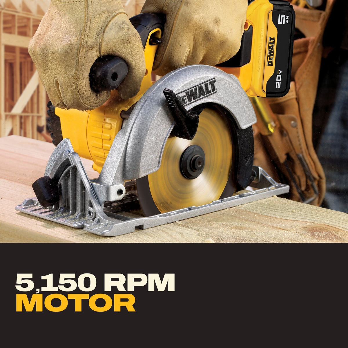 DeWalt DCS391P1 20V Max Li Ion 6-1/2" Circular Saw Kit (5.0 Ah) 5/8"Arbor
