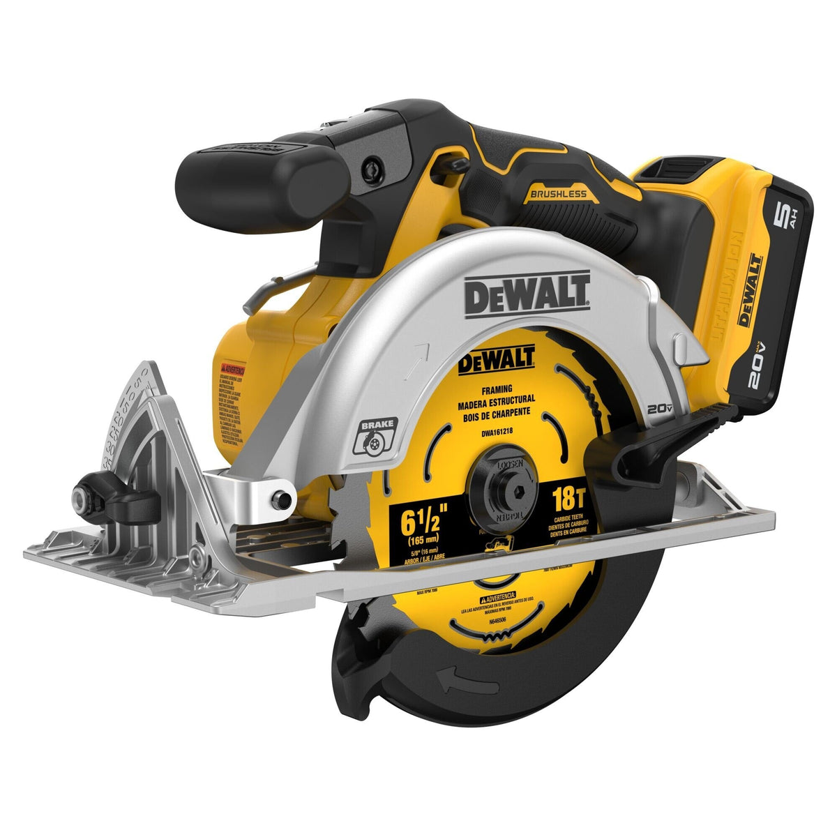 DeWalt DCS565P1 20V Max 6-1/2" Brushless Cordless Circular Saw Kit