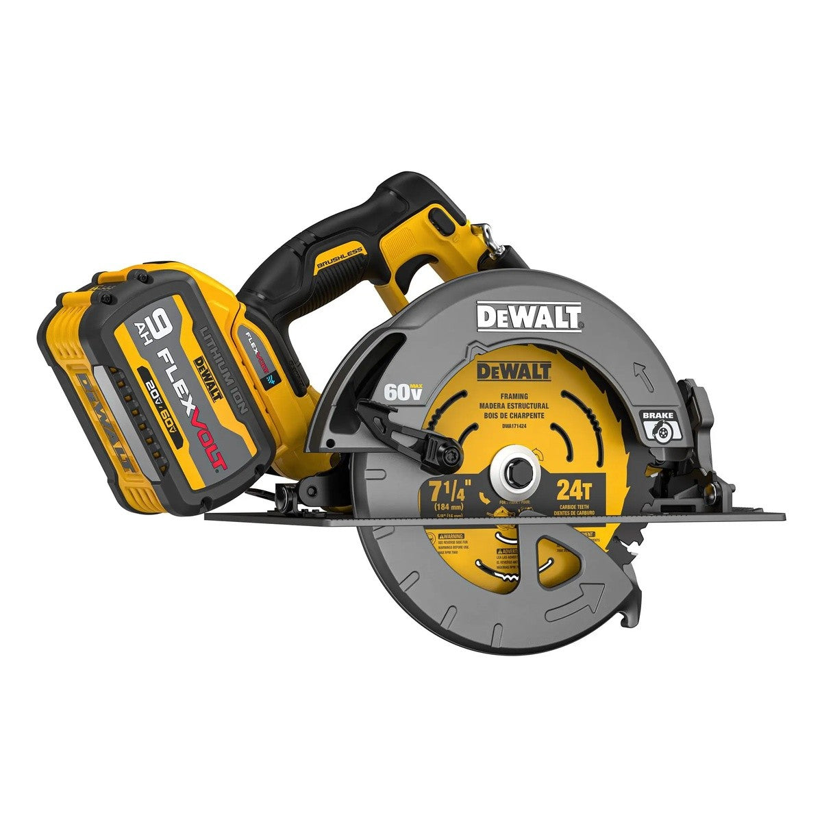 DeWalt DCS588X1 60V MAX Brushless Cordless 7-1/4 in. Circular Saw Kit with Electronic Brake (1 Kit)