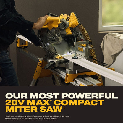 DeWalt DCS714WW1 20V MAX XR 10 in. Double Bevel Fixed Miter Saw Kit with 8Ah Battery and Charger