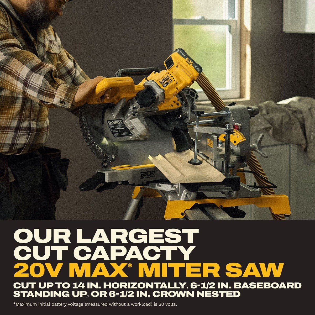 DeWalt DCS785WW1 20V MAX* XR 12" Double Bevel Sliding Miter Saw Kit