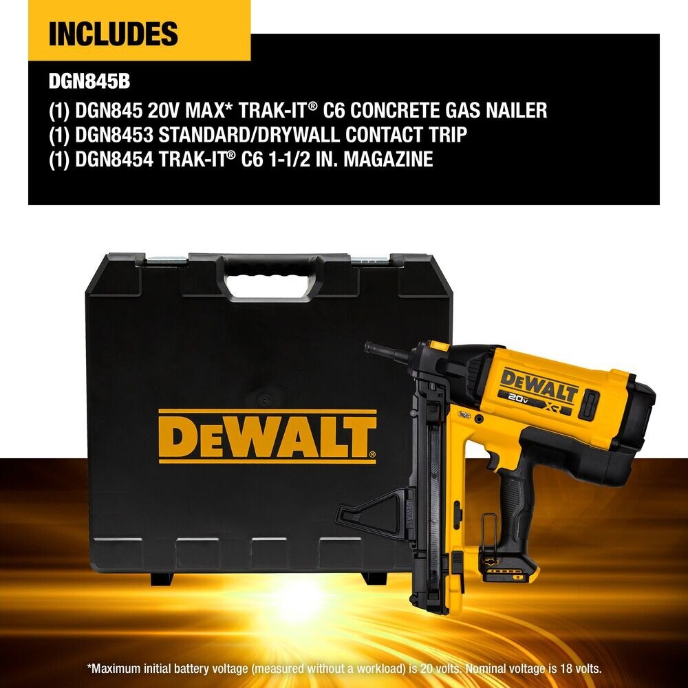 DeWalt DGN845B 20V MAX XR Trak-It C6 Gas Nailer (Bare Tool)