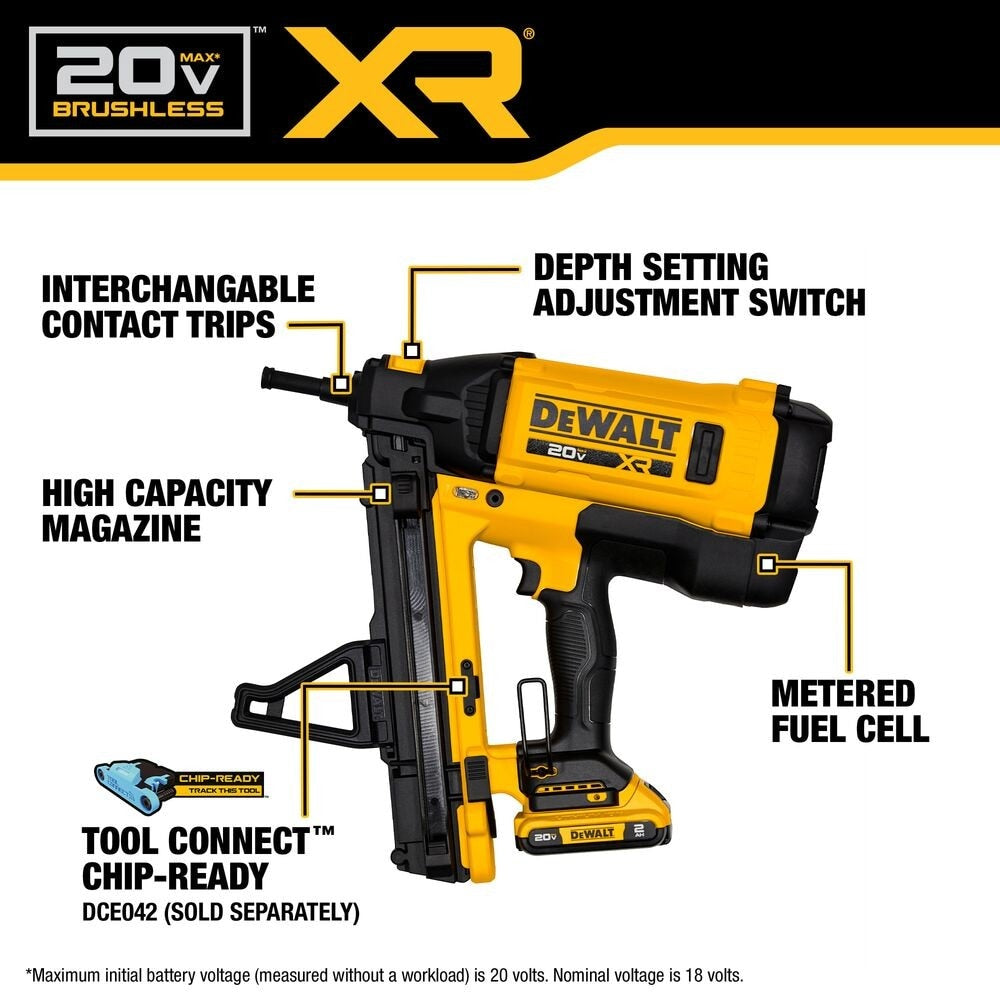 DeWalt DGN845D1 20V MAX XR Trak-It C6 Gas Nailer Kit