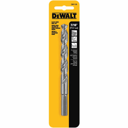 DeWalt DW1128 7/16" Black Oxide Split Point Drill Bit (3/8" Reduced Shank)
