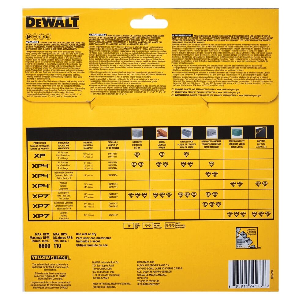 DeWalt DW47924 9IN SEGMENTED XP4 ALL PURPOSE