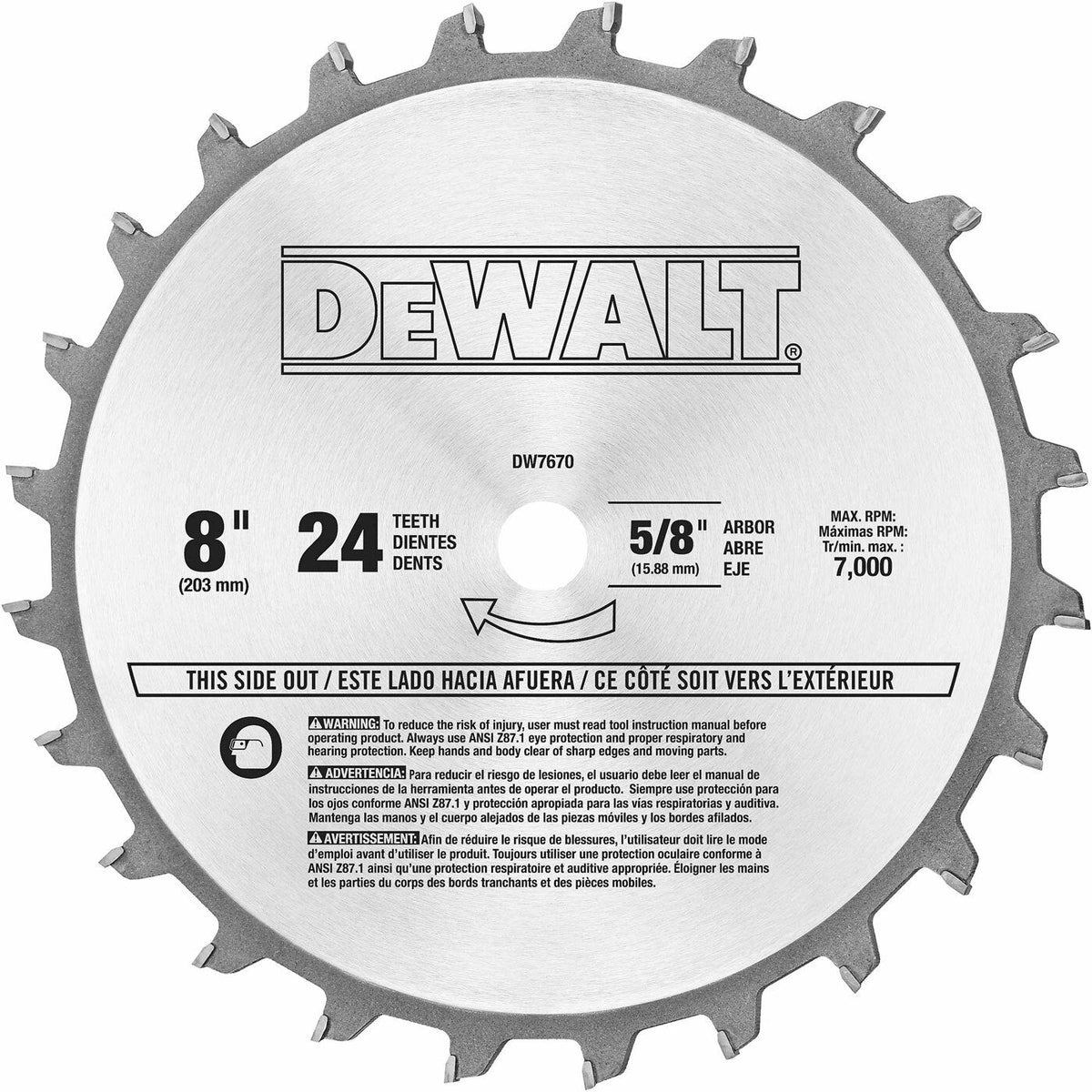 DeWalt DW7670 8" Stacked Dado Set