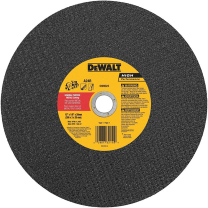 DeWalt DW8023 12" x 1/8" x 20mm Metal Cutting High Speed Cut-Off Wheel