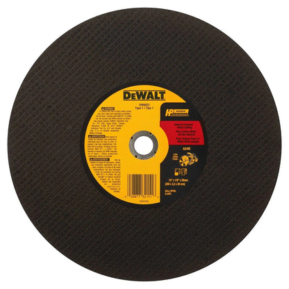DeWalt DW8023 12" x 1/8" x 20mm Metal Cutting High Speed Cut-Off Wheel